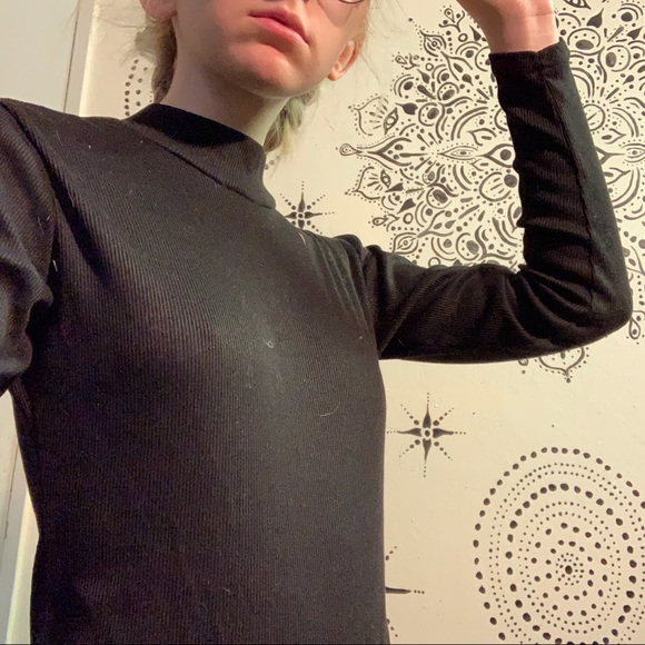Black Mock Neck Bodysuit - Picture 2 of 3